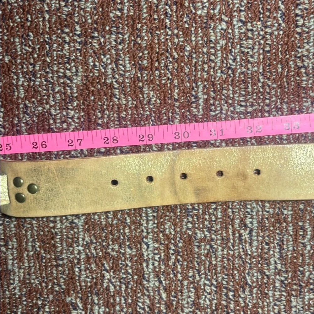 Mixit Tan Leather Belt with Gold Buckle gold metallic braided leather western